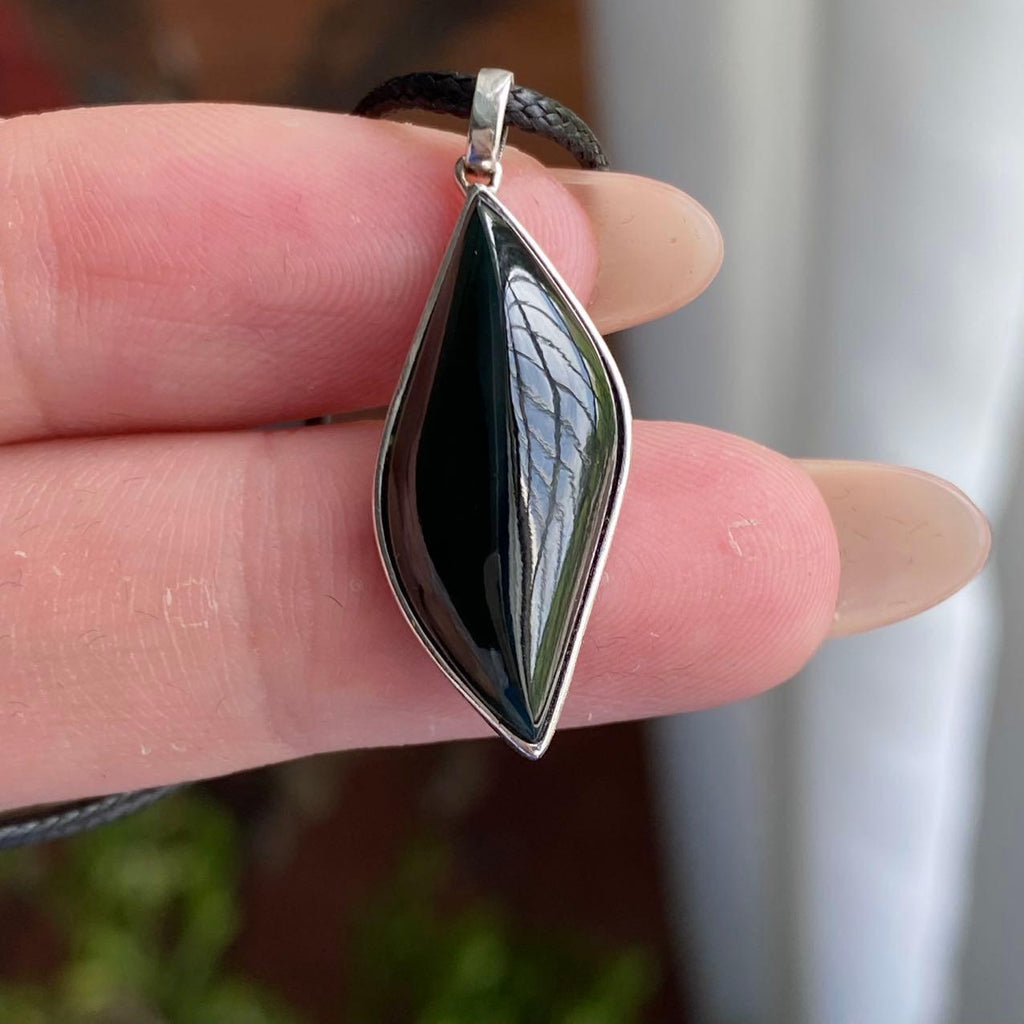 18k金镶墨翠随形吊坠（yc235112）