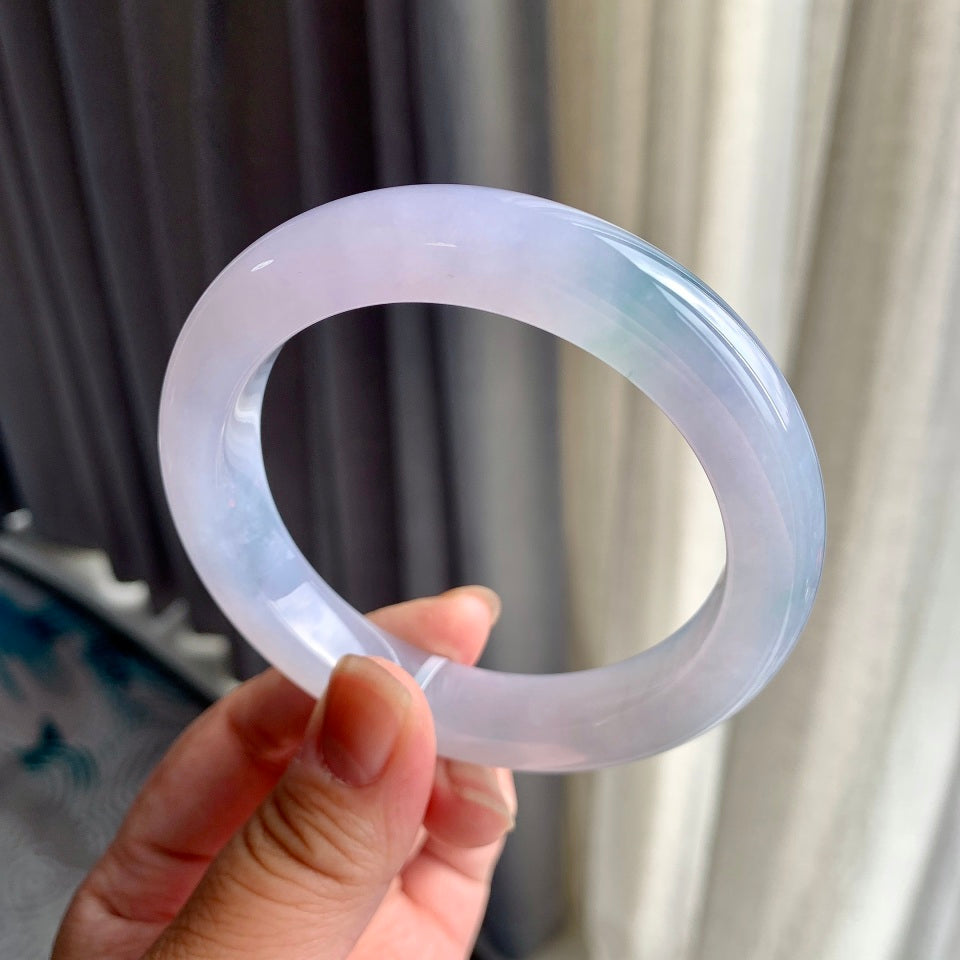 糯冰种紫罗兰平安镯（62.4mm）（yc097111）