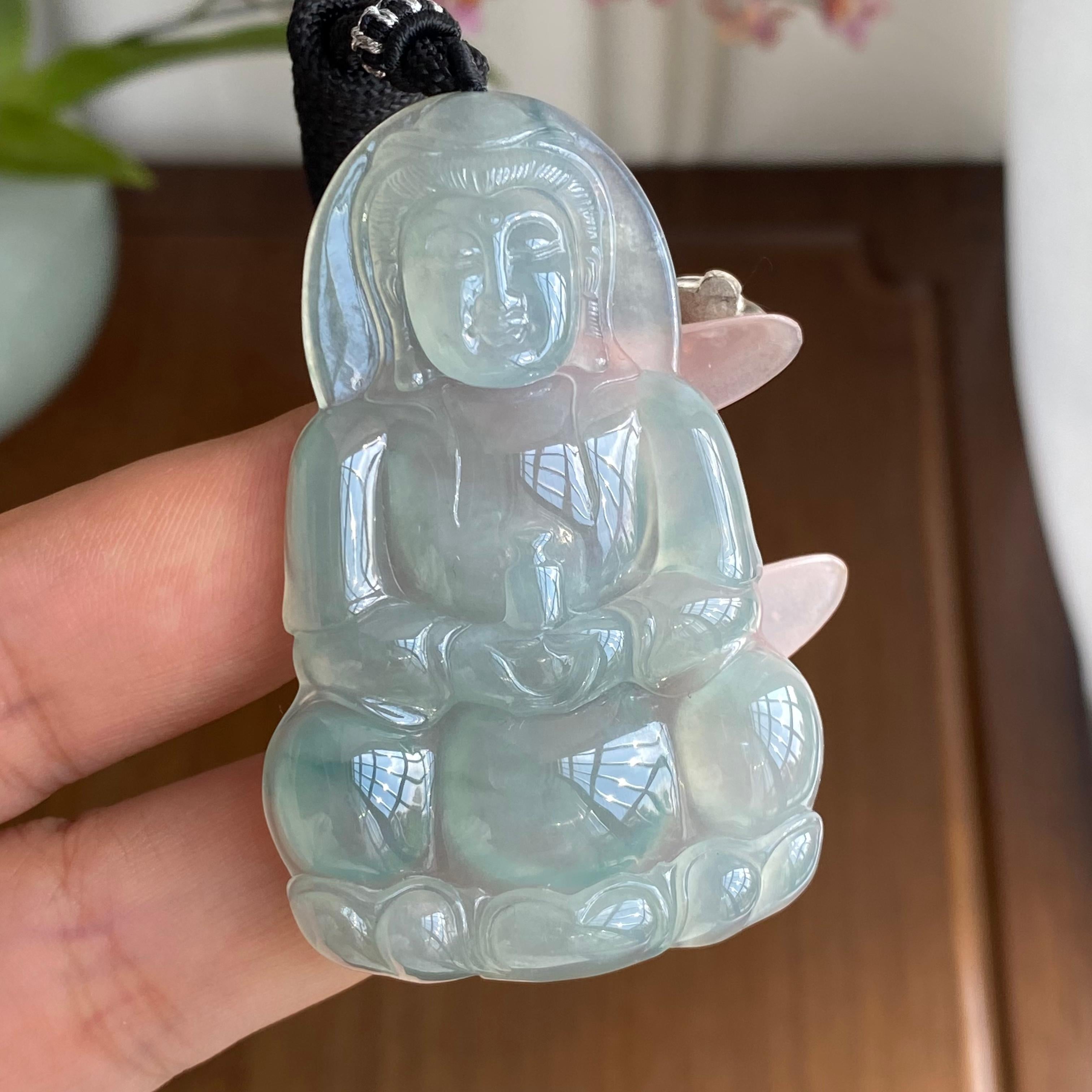 冰种晴底观音牌吊坠（yc303264）