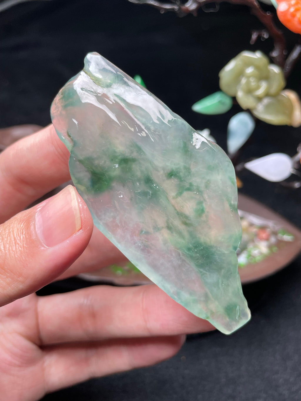 高冰飘花随形片料（yc508399）