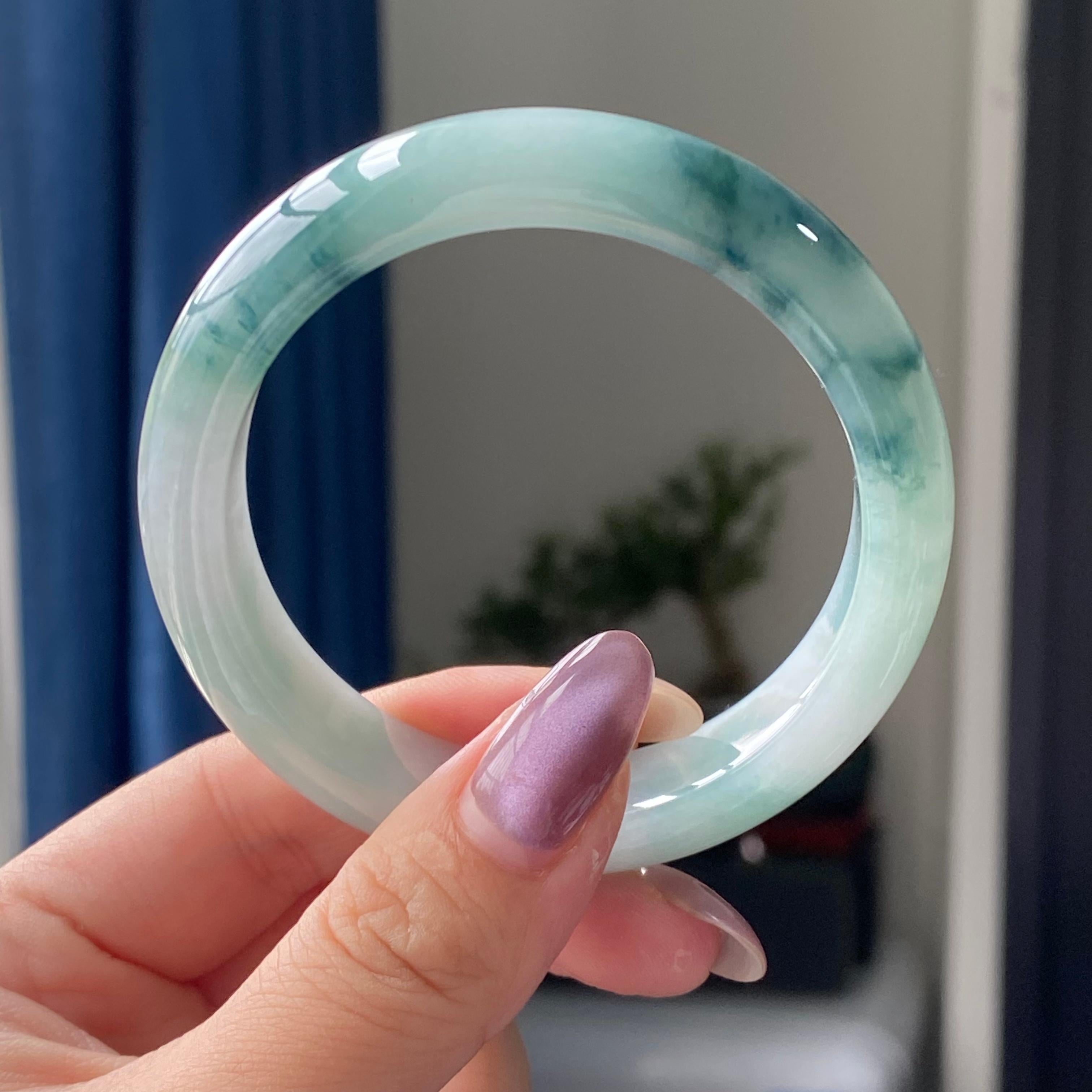 细糯种飘花平安镯手镯（54圈）（yc196858）