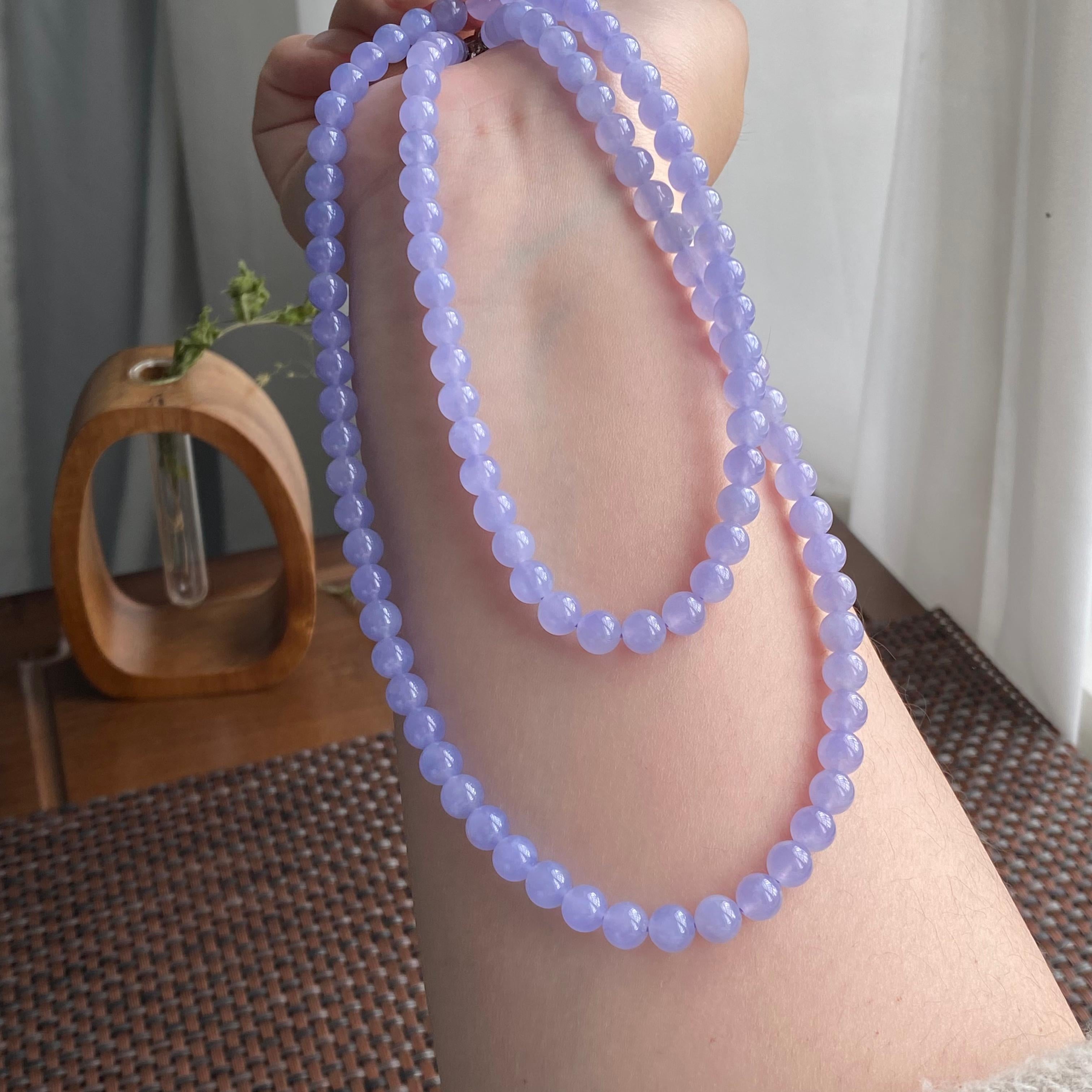 冰种紫罗兰珠链（108颗）（yc249552）