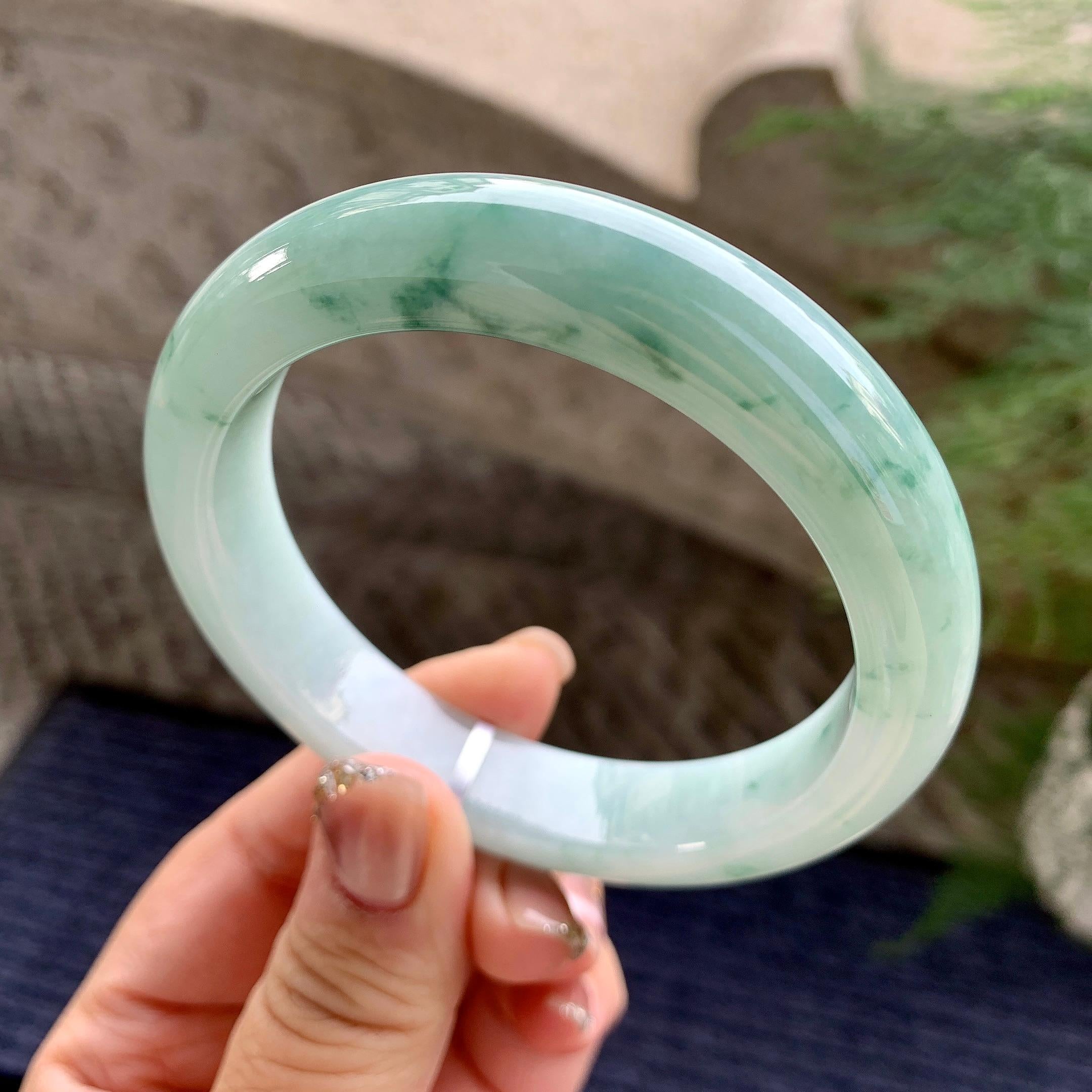 细糯种飘花平安镯（60mm）（yc277135）