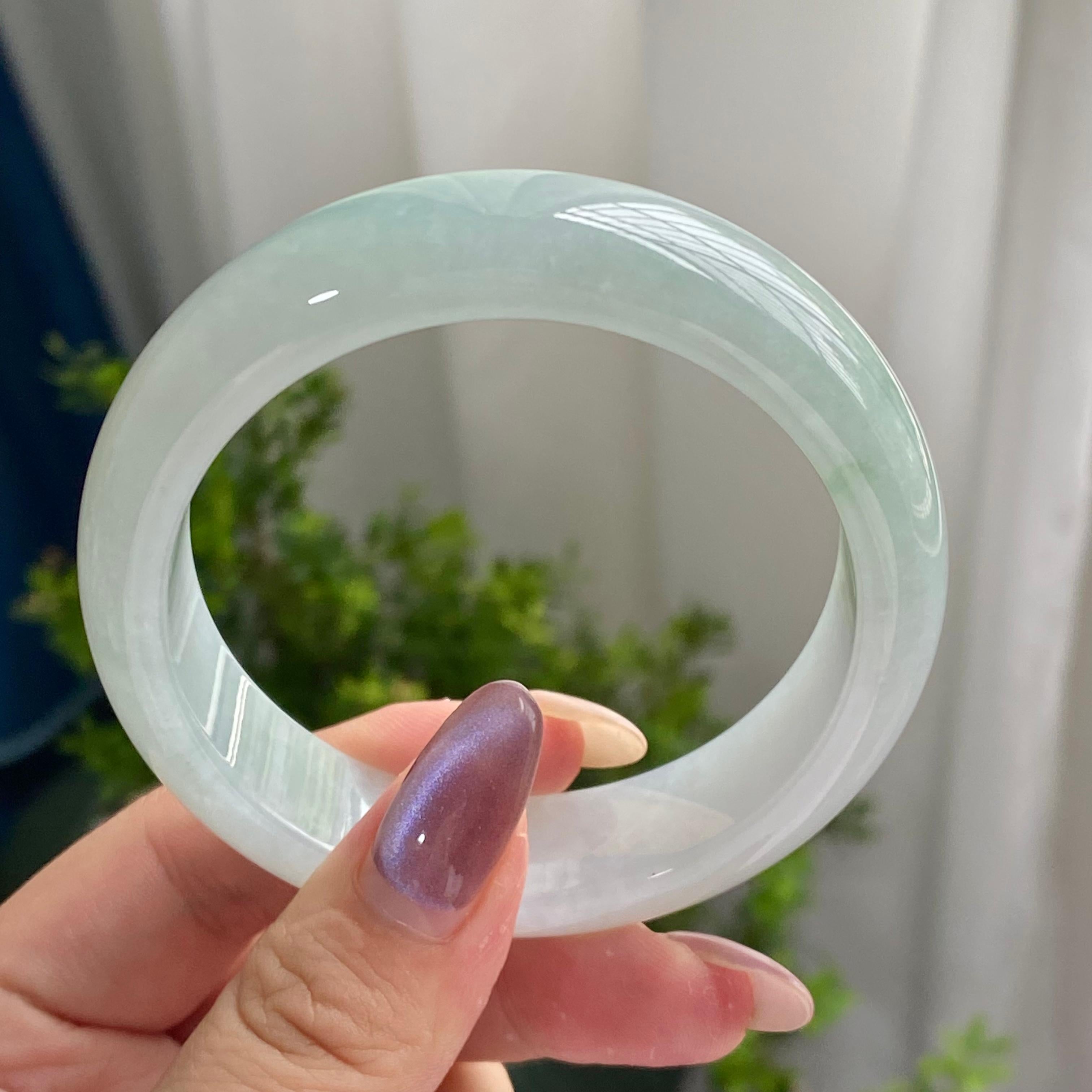 细糯种晴底飘花平安镯（57圈）（yc201910）