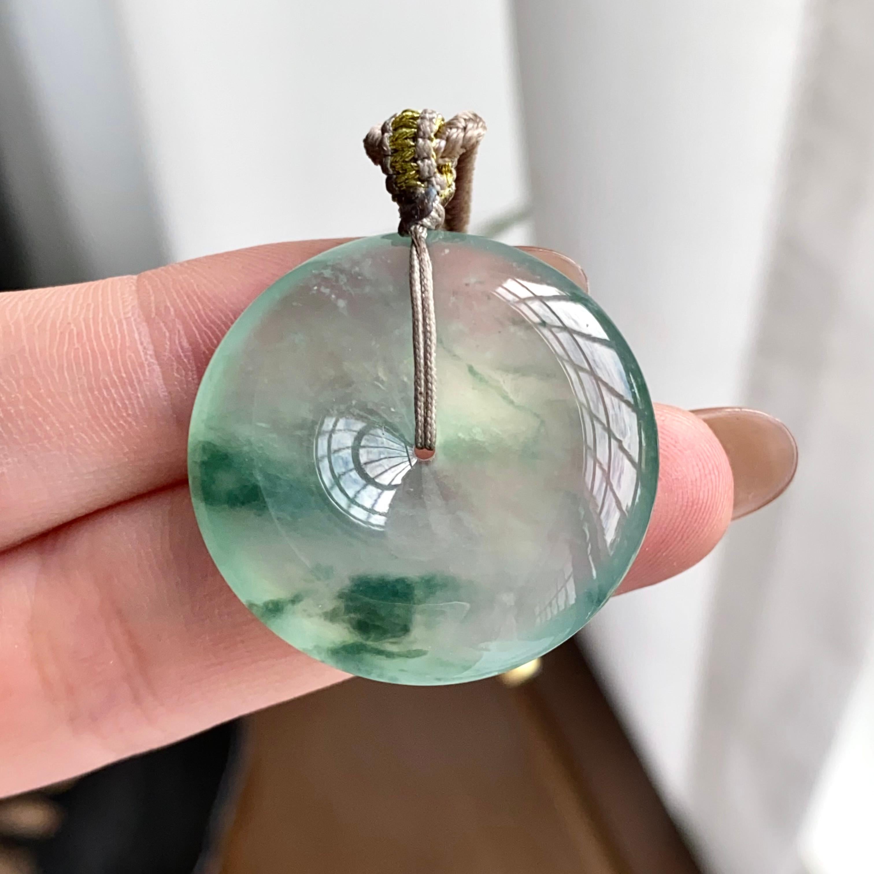 冰种飘花平安扣吊坠（yc262765）