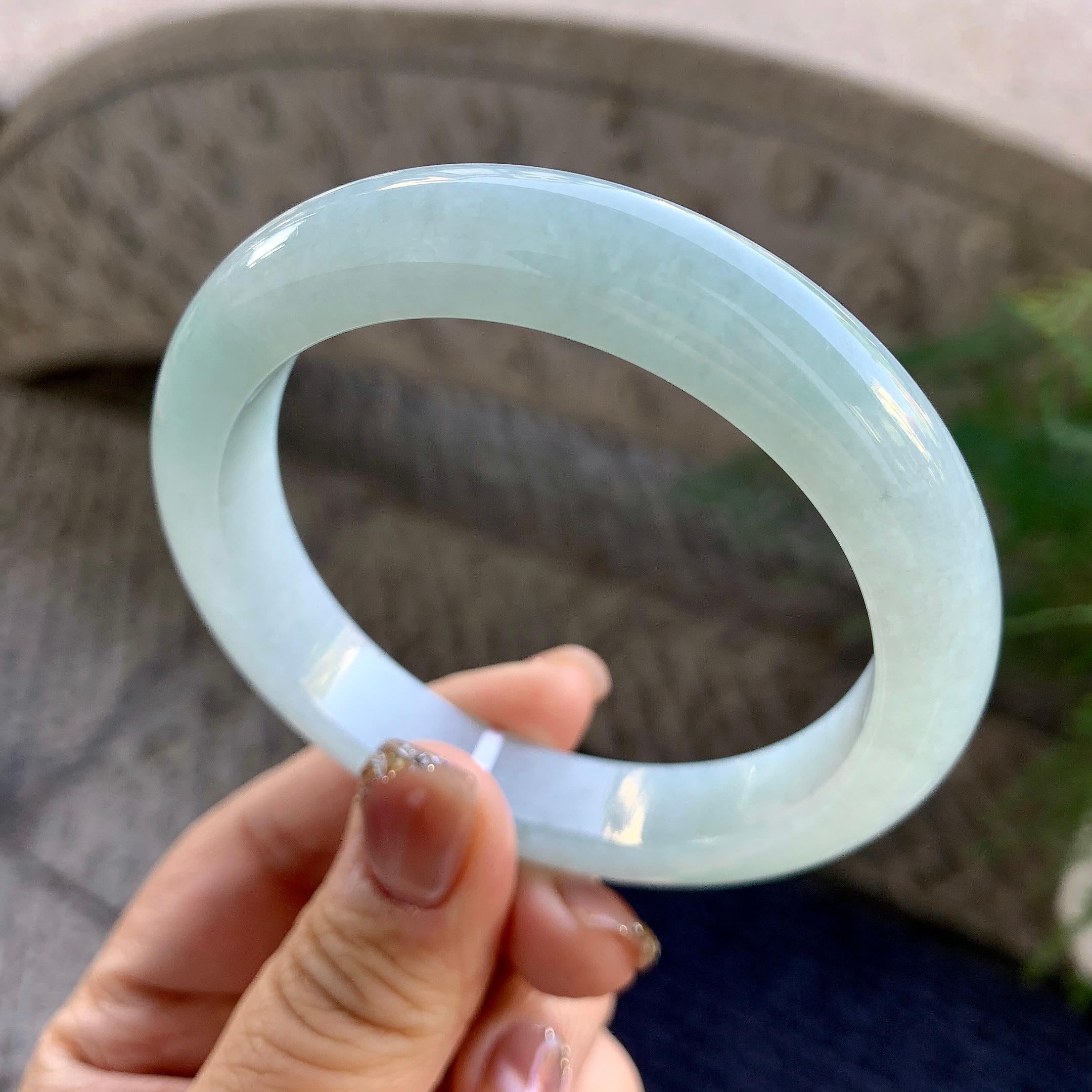 细糯种淡晴底平安镯（59.5mm）（yc276216）