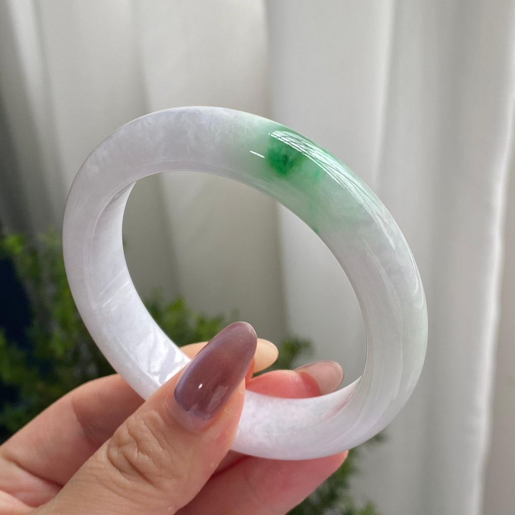 细糯种白底青平安镯（56圈）（yc201864）