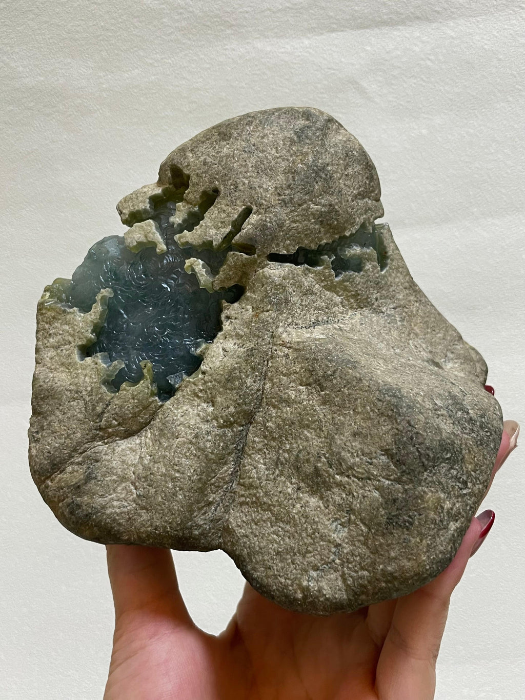 老坑莫西沙冰种蓝飘花开窗料（yc337324）