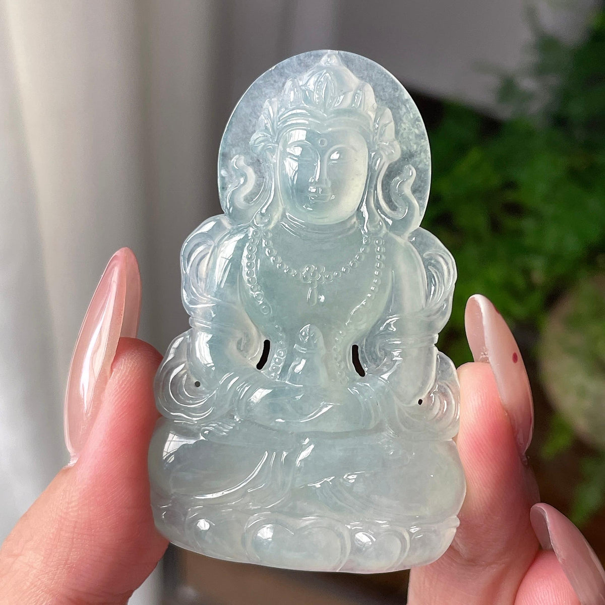 糯冰种冰晴底度母吊坠（yc710682）