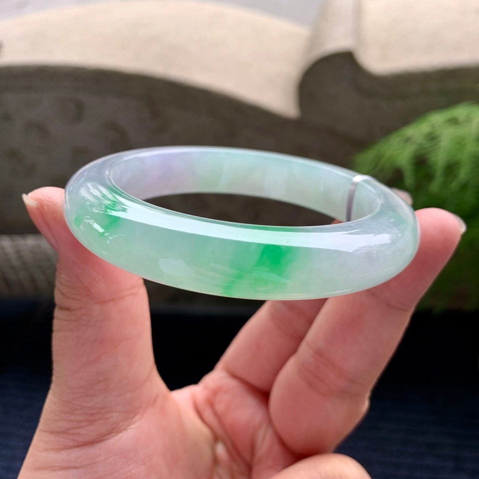 糯冰种飘阳绿平安镯（59mm）（yc089227）