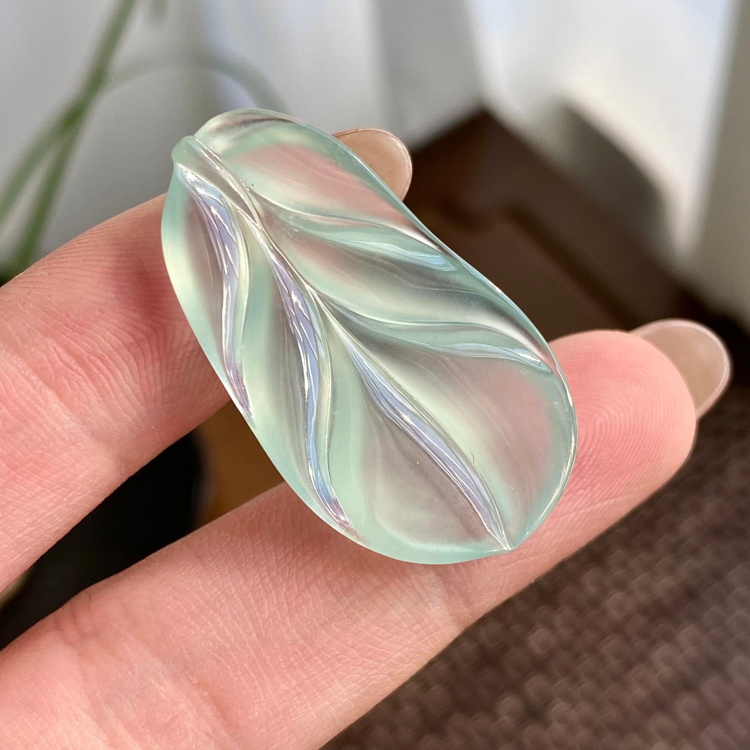 高冰种晴底玉叶吊坠（yc266156）