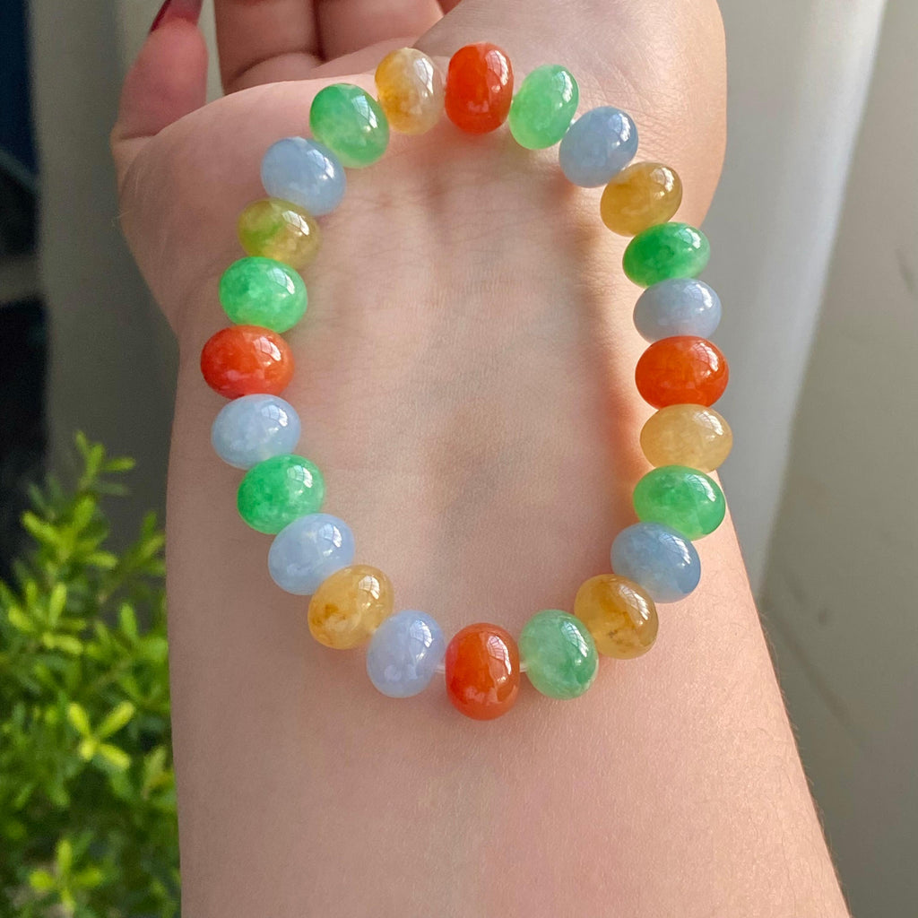 糯冰种多宝灯笼珠单圈手串（24颗）（yc215252）