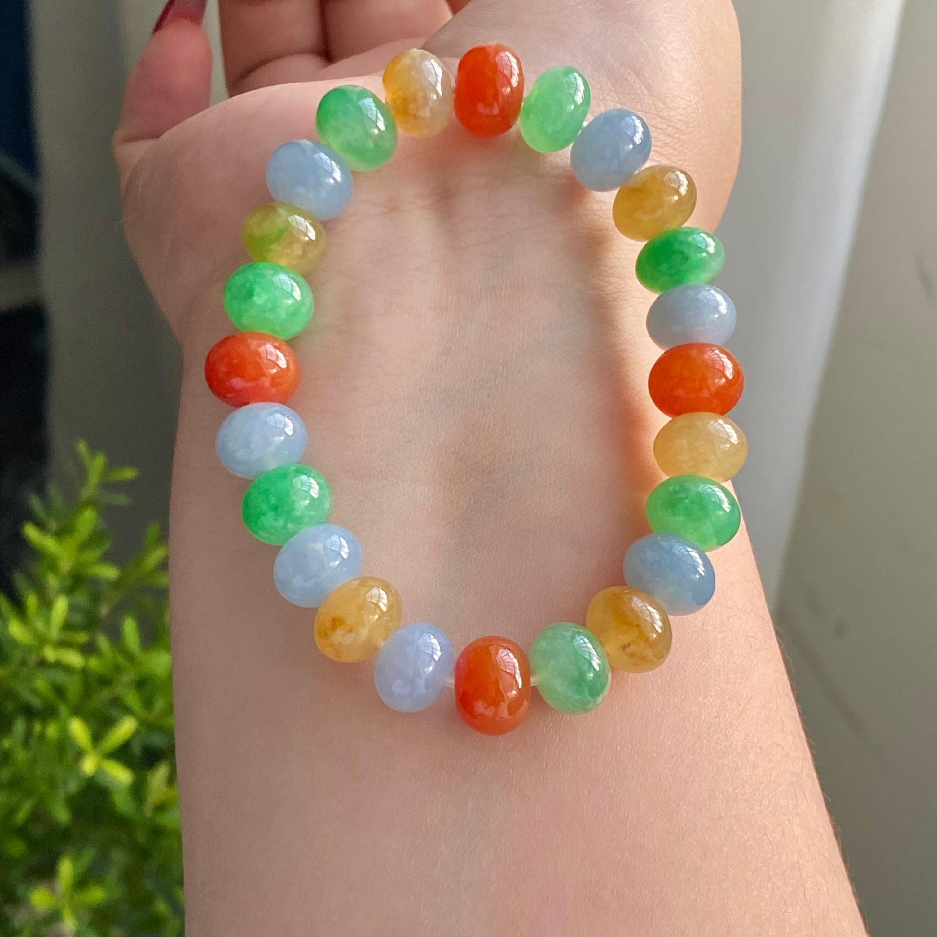 糯冰种多宝灯笼珠单圈手串（24颗）（yc215252）