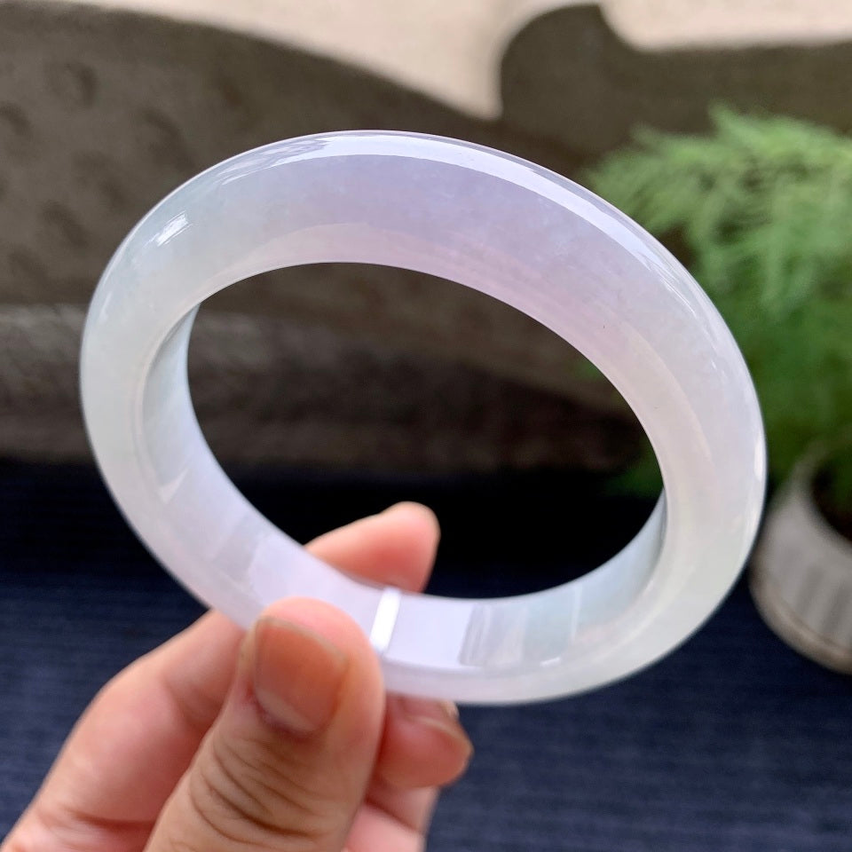 细糯种淡紫罗兰平安镯（57mm）（yc107697）