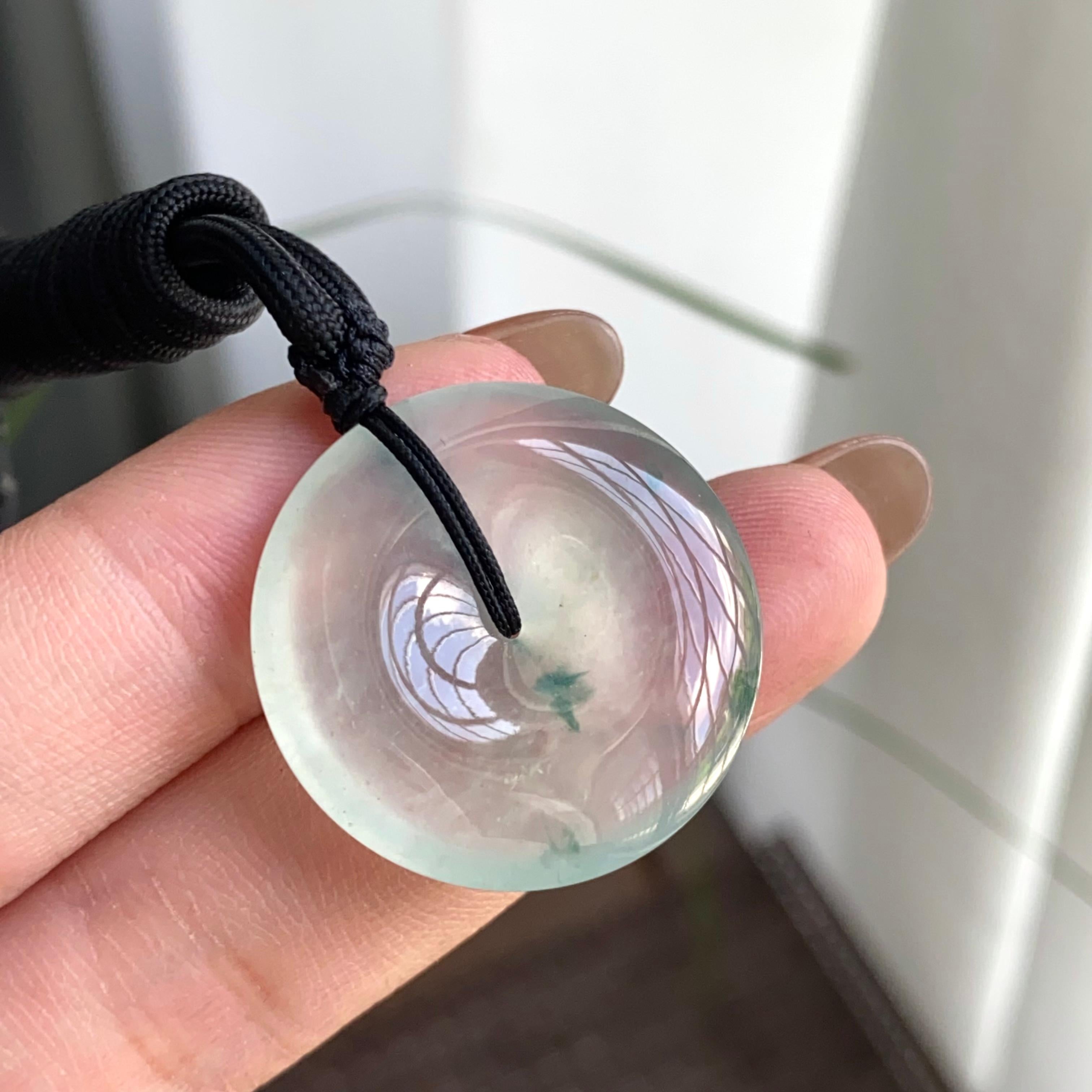 冰种飘花平安扣吊坠（yc263865）