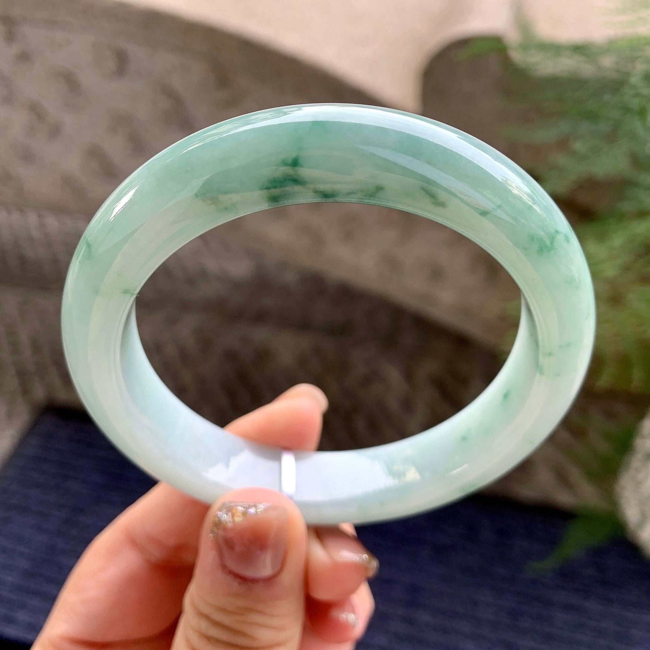 细糯种飘花平安镯（60mm）（yc277135）