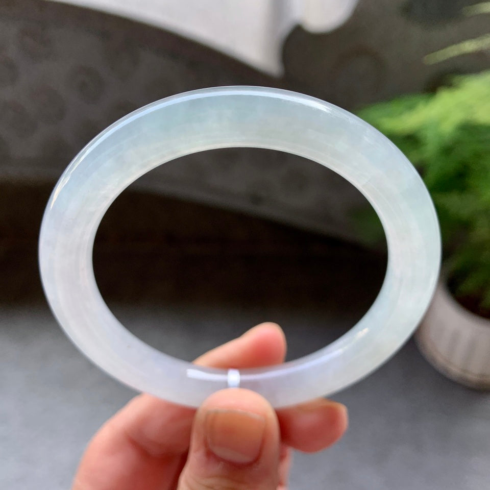 糯化白月光圆条手镯（54.5mm）（yc057183）