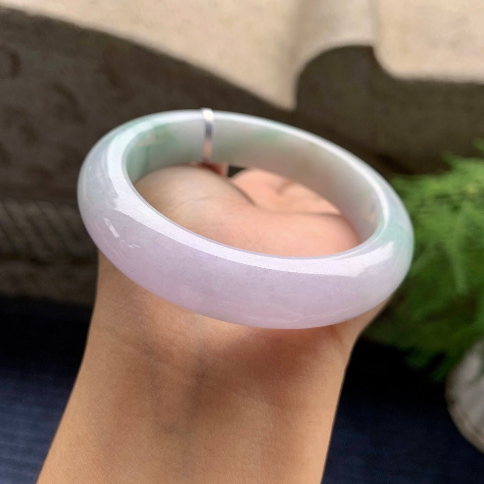 豆种紫罗兰飘花平安镯（53.6mm）（yc092185）
