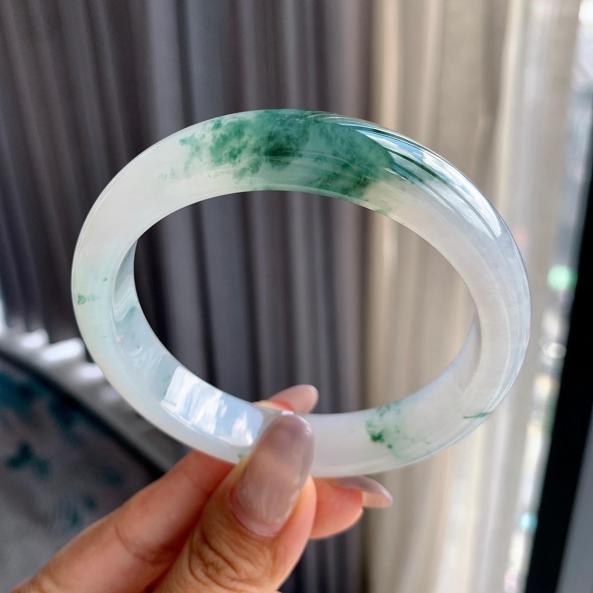 细糯种飘花平安镯（60.6mm）（yc175802）