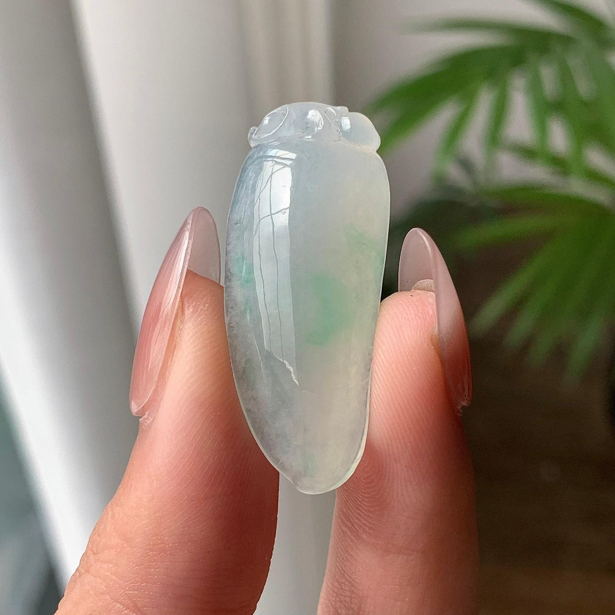 糯冰种飘绿福瓜吊坠 天然A货缅甸翡翠（yc693125）