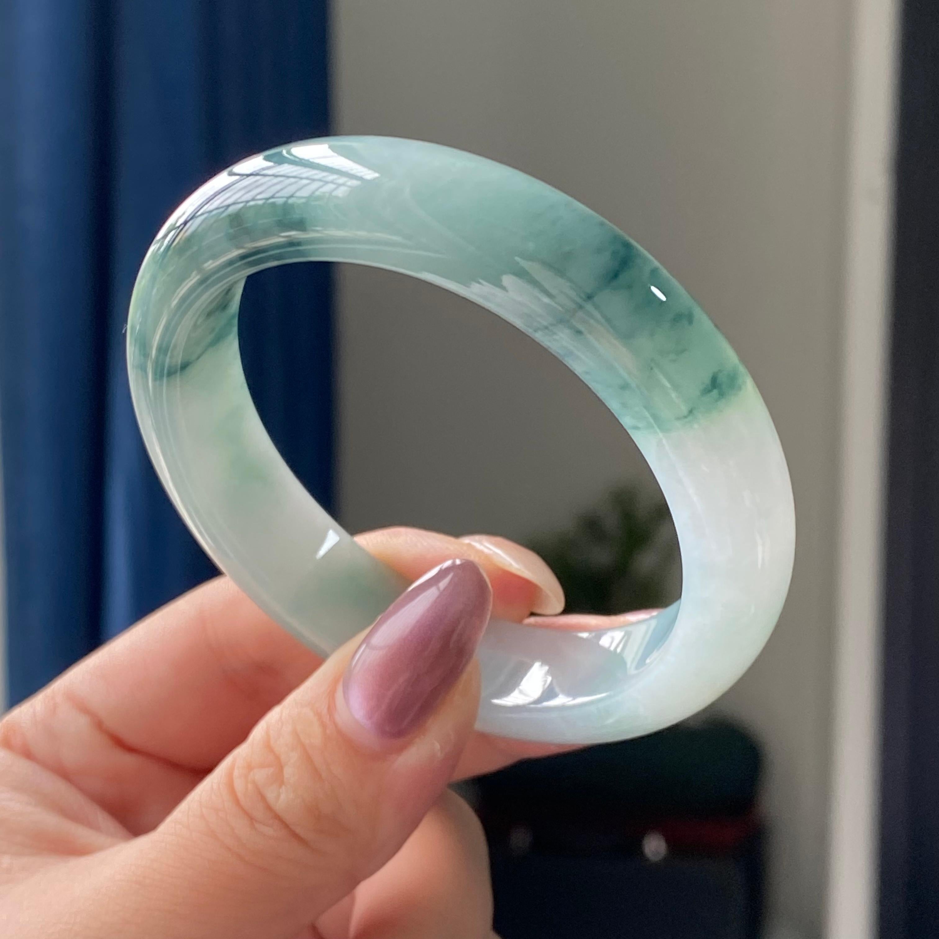 细糯种飘花平安镯手镯（54圈）（yc196858）