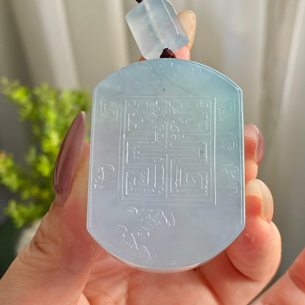 冰种晴底飘花福至天降吊坠（yc199674）