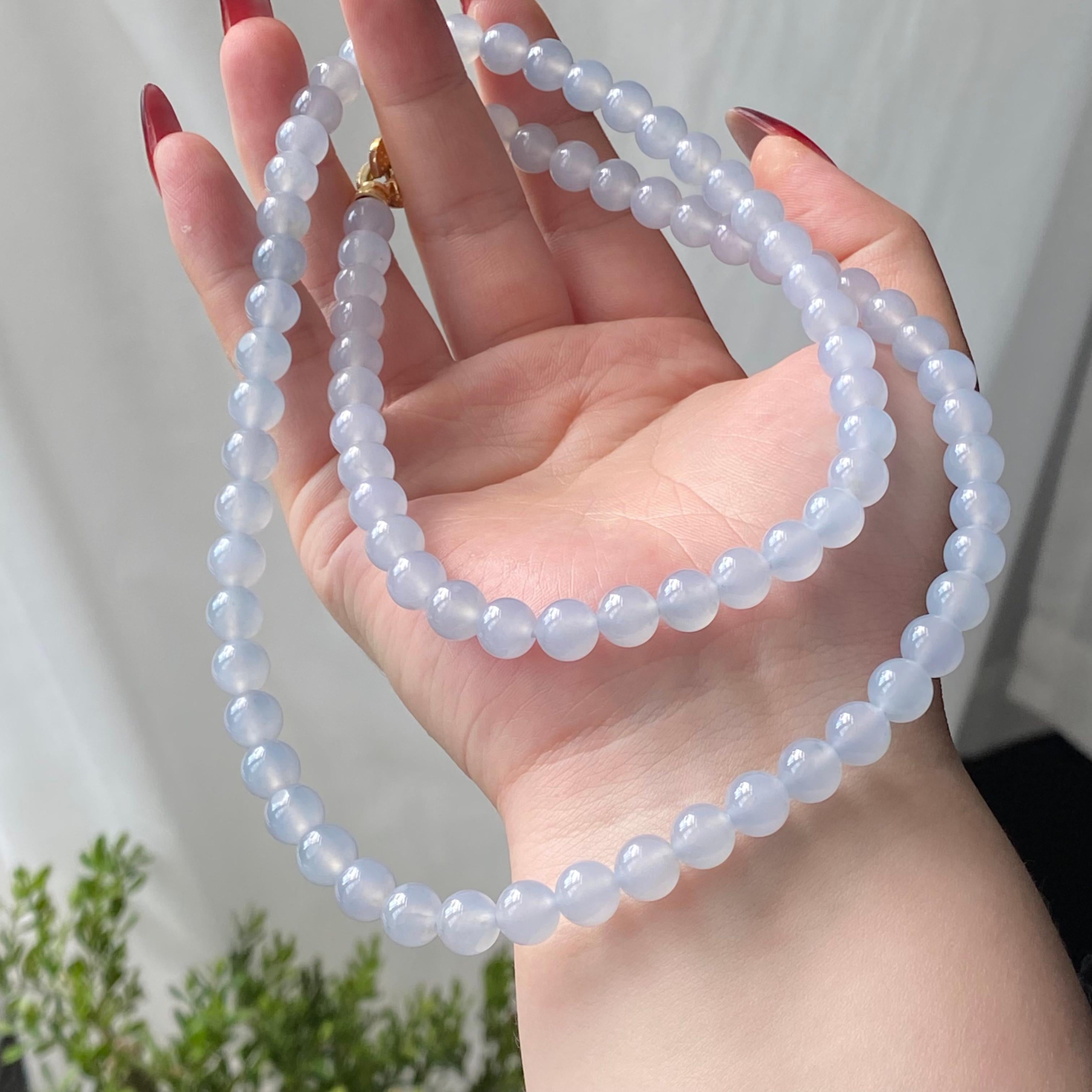 冰种蓝紫底珠链（84颗）（yc213178）