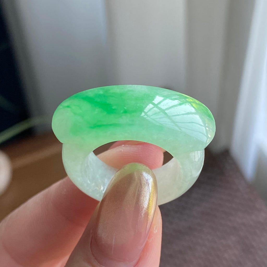 糯冰种金丝阳绿扳指（yc267891）