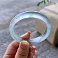 高冰种飘蓝花正圈平安镯 55.4圈口 天然缅甸A货翡翠（yc508666）