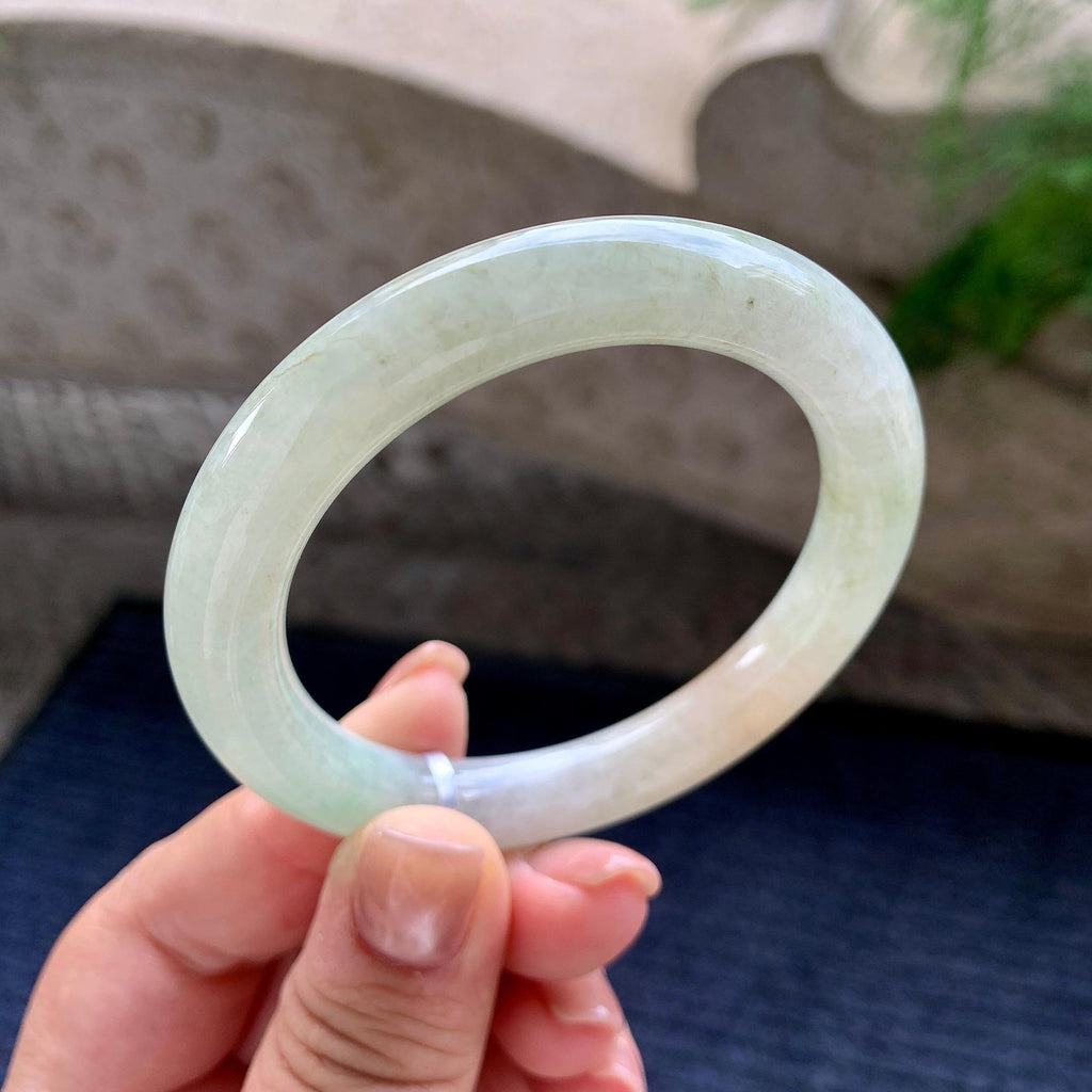 细糯种黄翡圆条手镯 53圈口 （yc705887）
