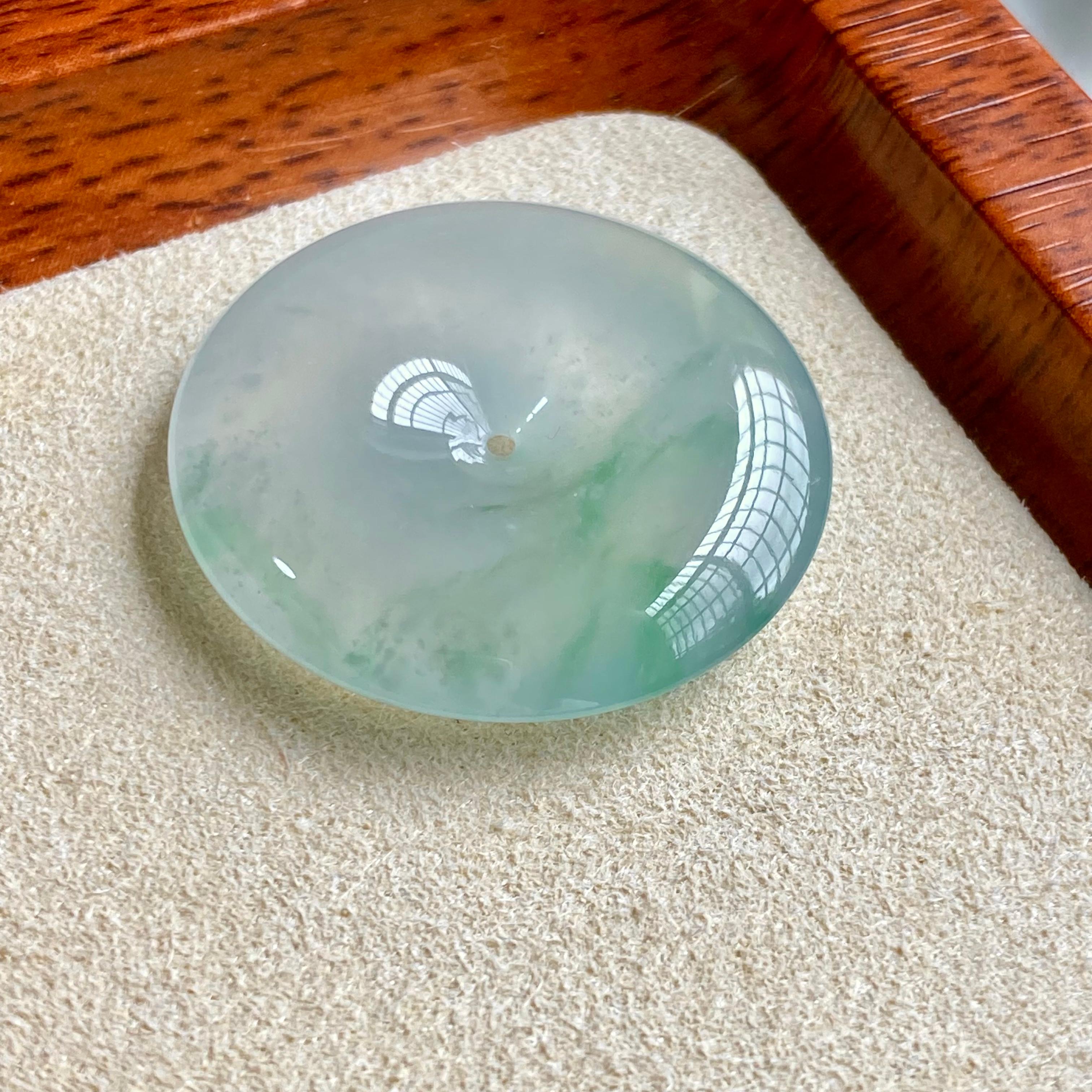 冰种飘金丝阳绿平安扣吊坠（yc196848）