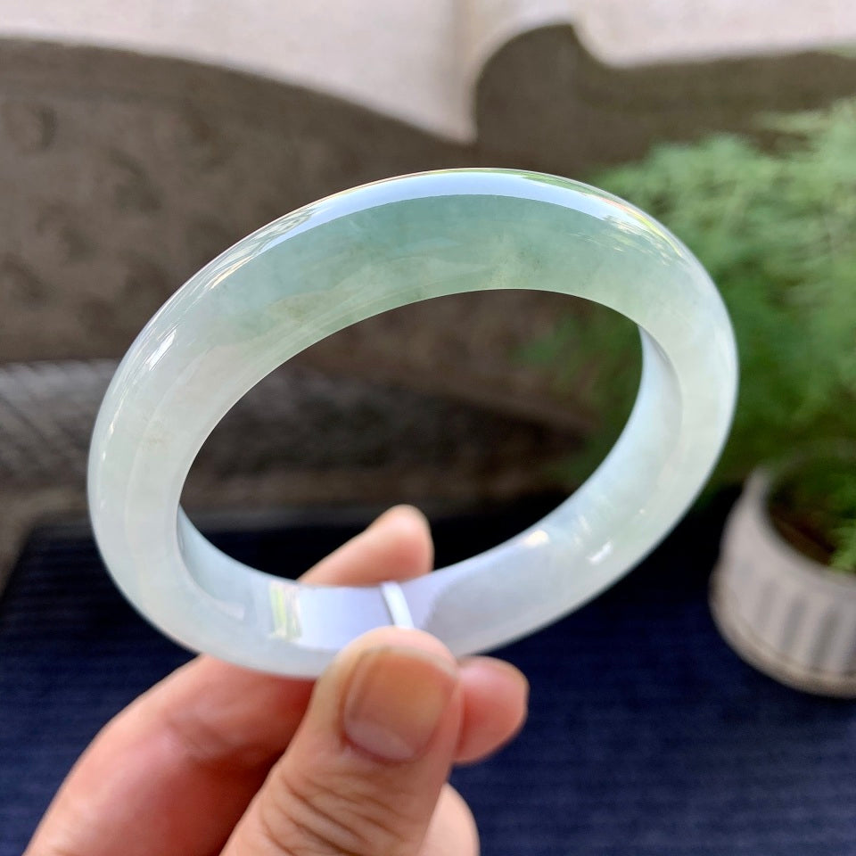 糯冰种淡晴底平安镯（57mm）（yc098535）