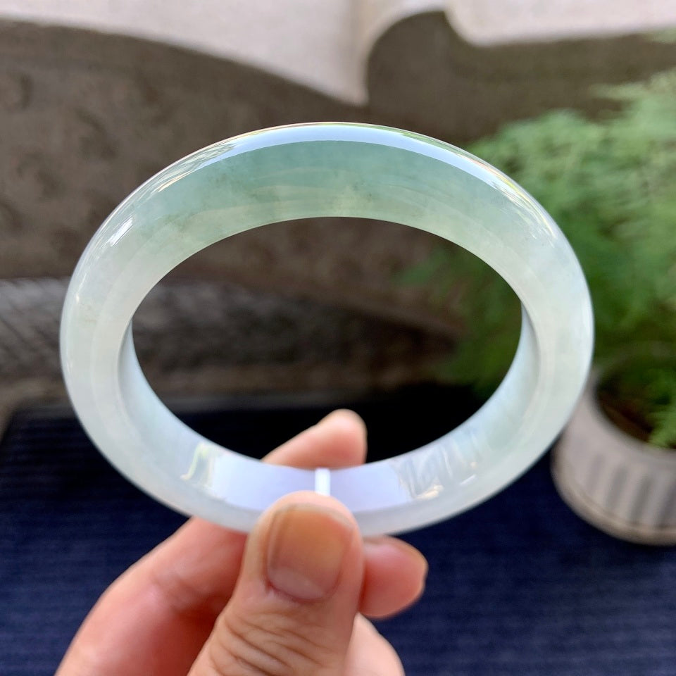 糯冰种淡晴底平安镯（57mm）（yc098535）