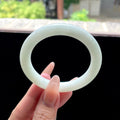 糯种带底色淡果绿圆条 53.4圈 天然缅甸A货翡翠（yc522708）