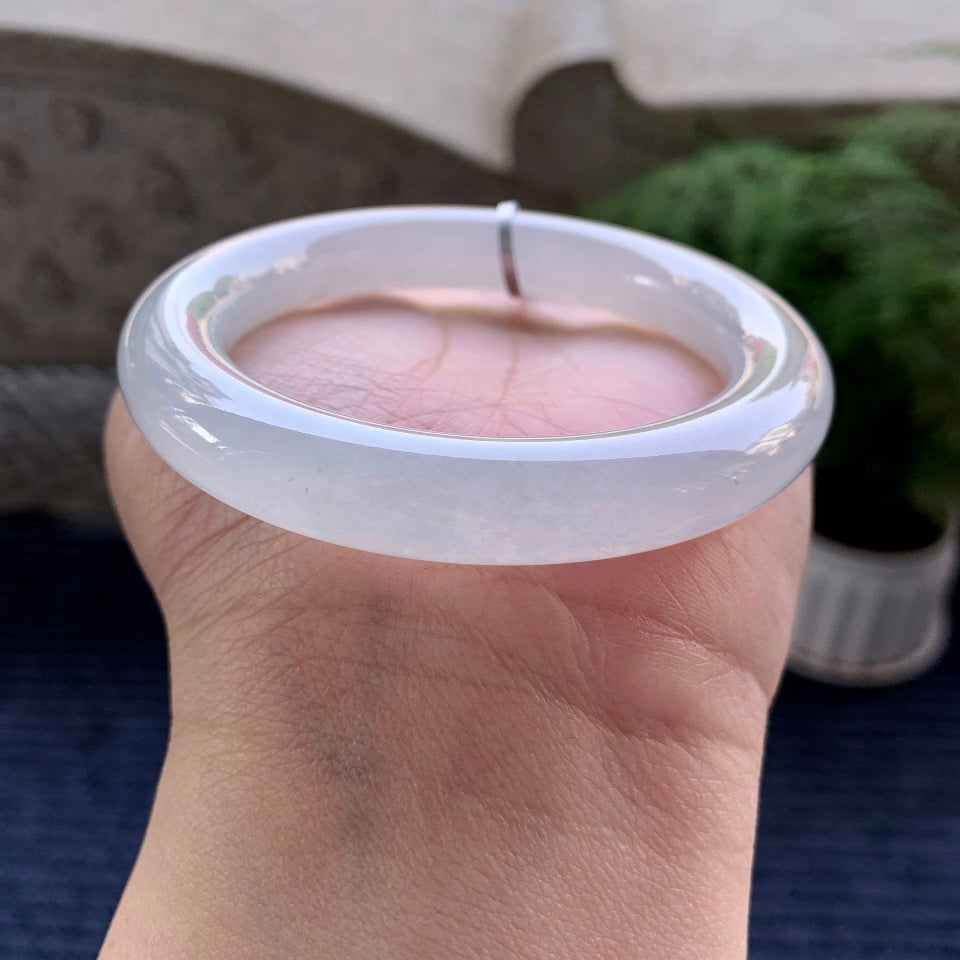 冰种无色圆条手镯（56.4mm）（yc079660）