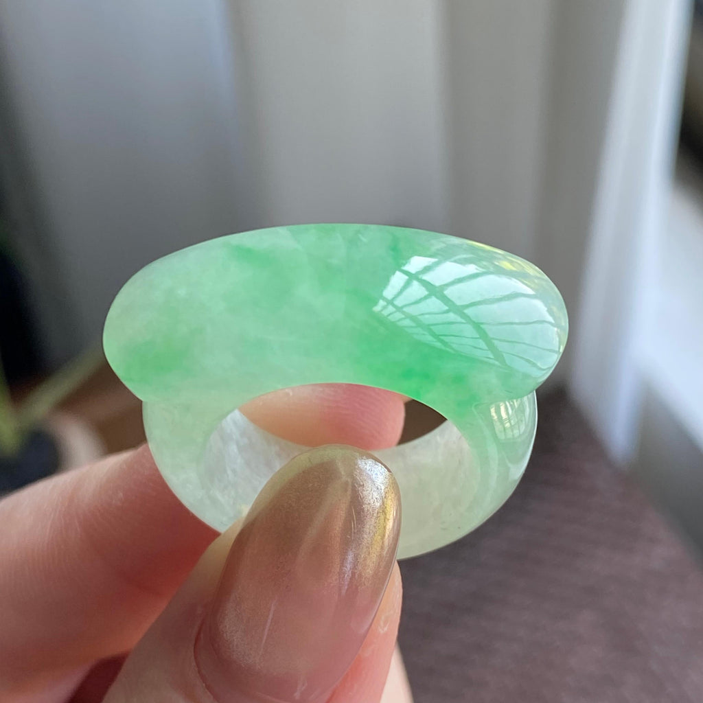 糯冰种金丝阳绿扳指（yc267893）