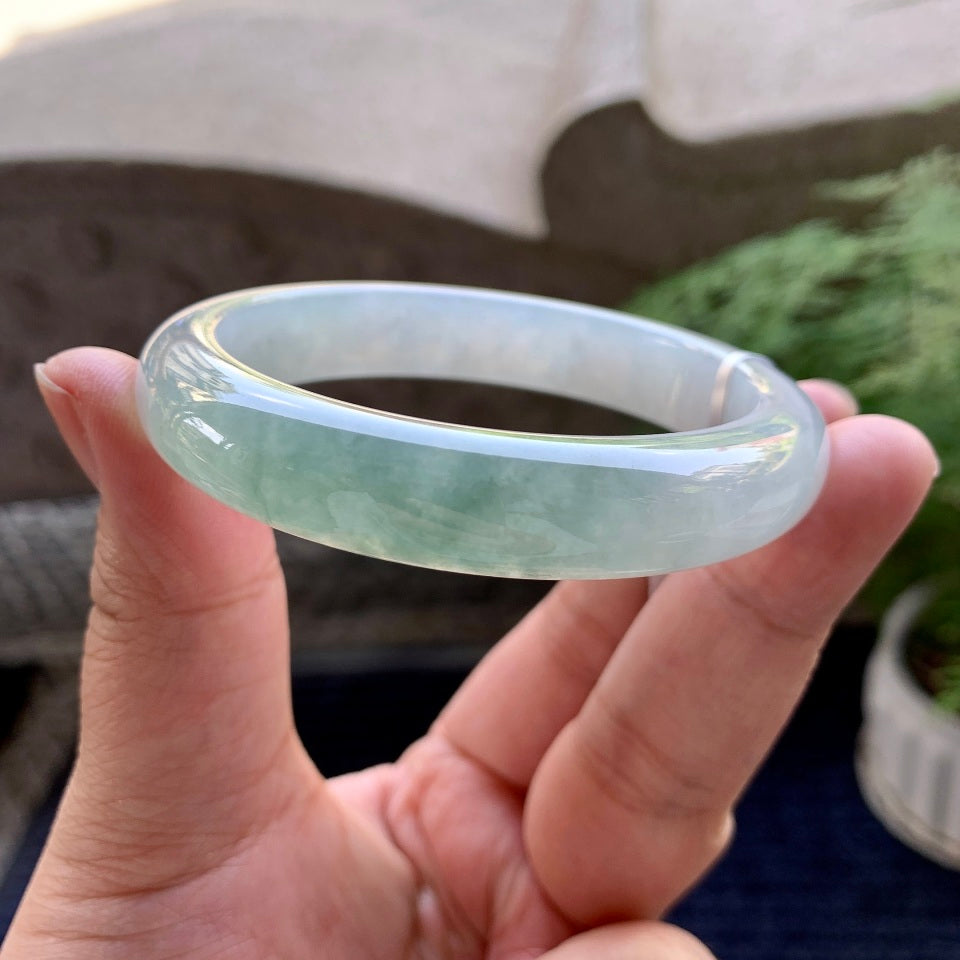 糯冰种淡晴底平安镯（57mm）（yc098535）