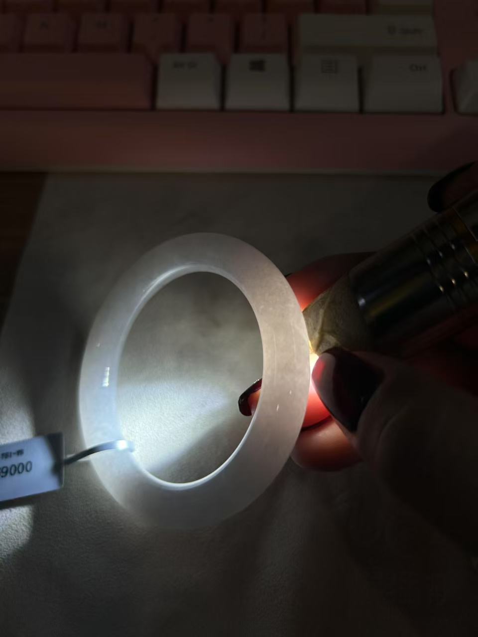糯种无色圆条手镯（52.5mm）（yc093429）