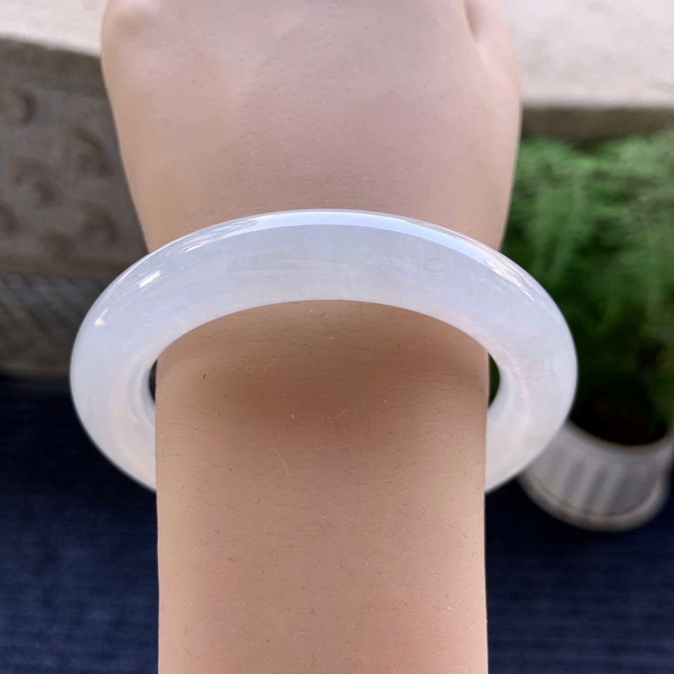 冰种无色圆条手镯（56.4mm）（yc079660）