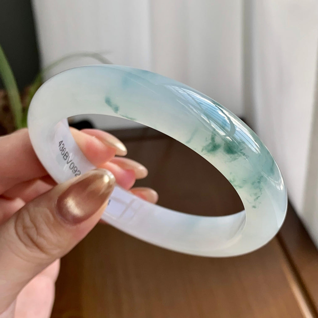 糯冰种飘花平安镯（57圈）（yc258983）