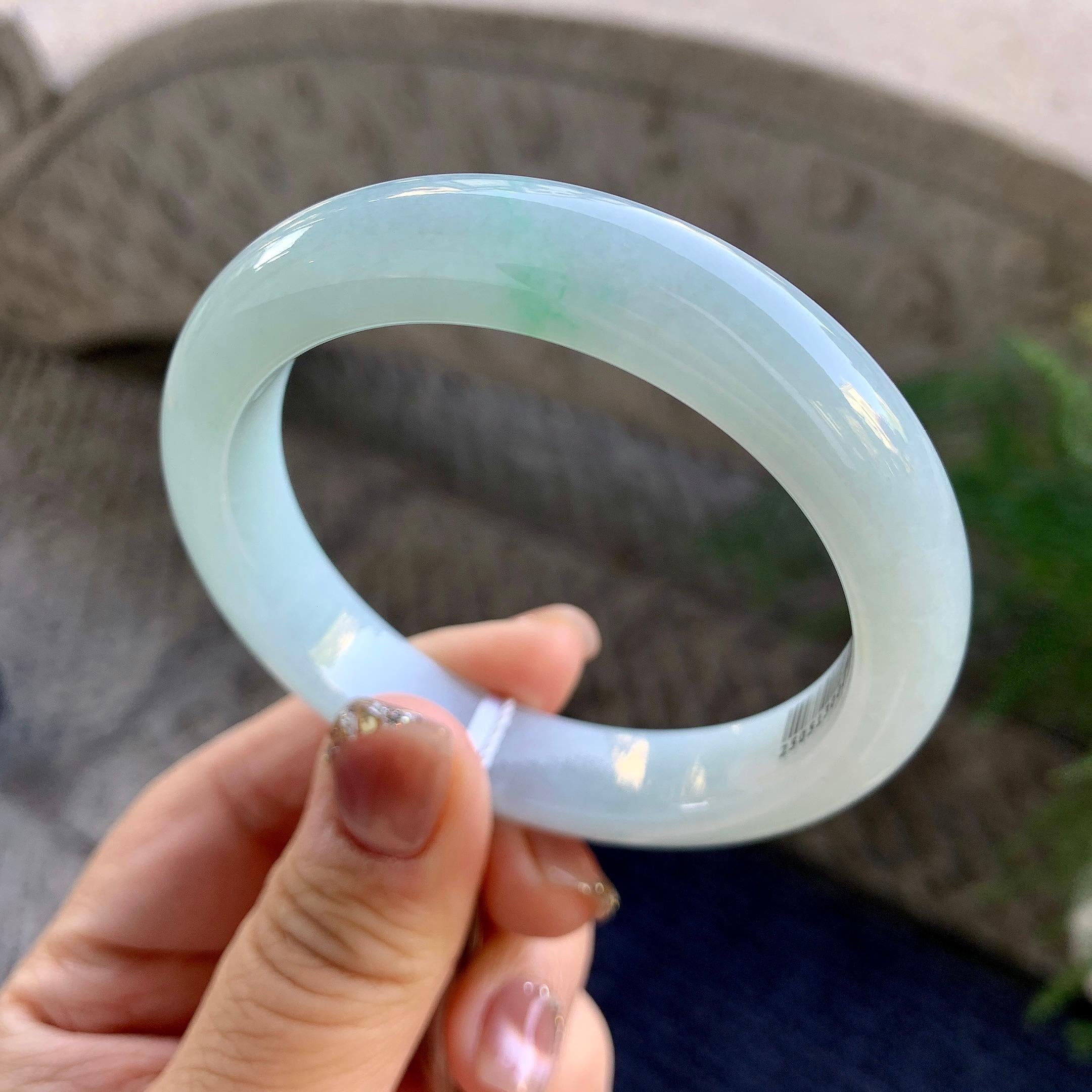 细糯种淡晴底平安镯（56mm）（yc275329）