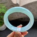糯化晴底翡翠平安镯（55.6mm）（yc016983）