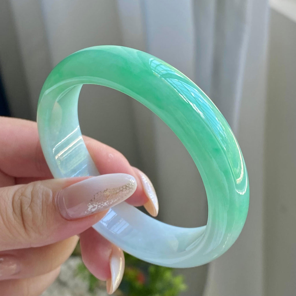 细糯种伴山水平安镯（56圈）（yc214373）