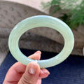 细糯种晴底洒金圆条手镯 56圈口 天然缅甸A货翡翠（yc701211）
