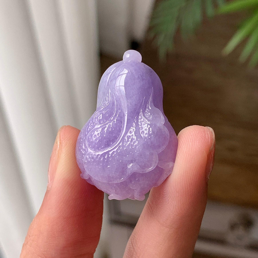 细糯种 紫罗兰白菜吊坠 天然缅甸A货翡翠（yc703367）