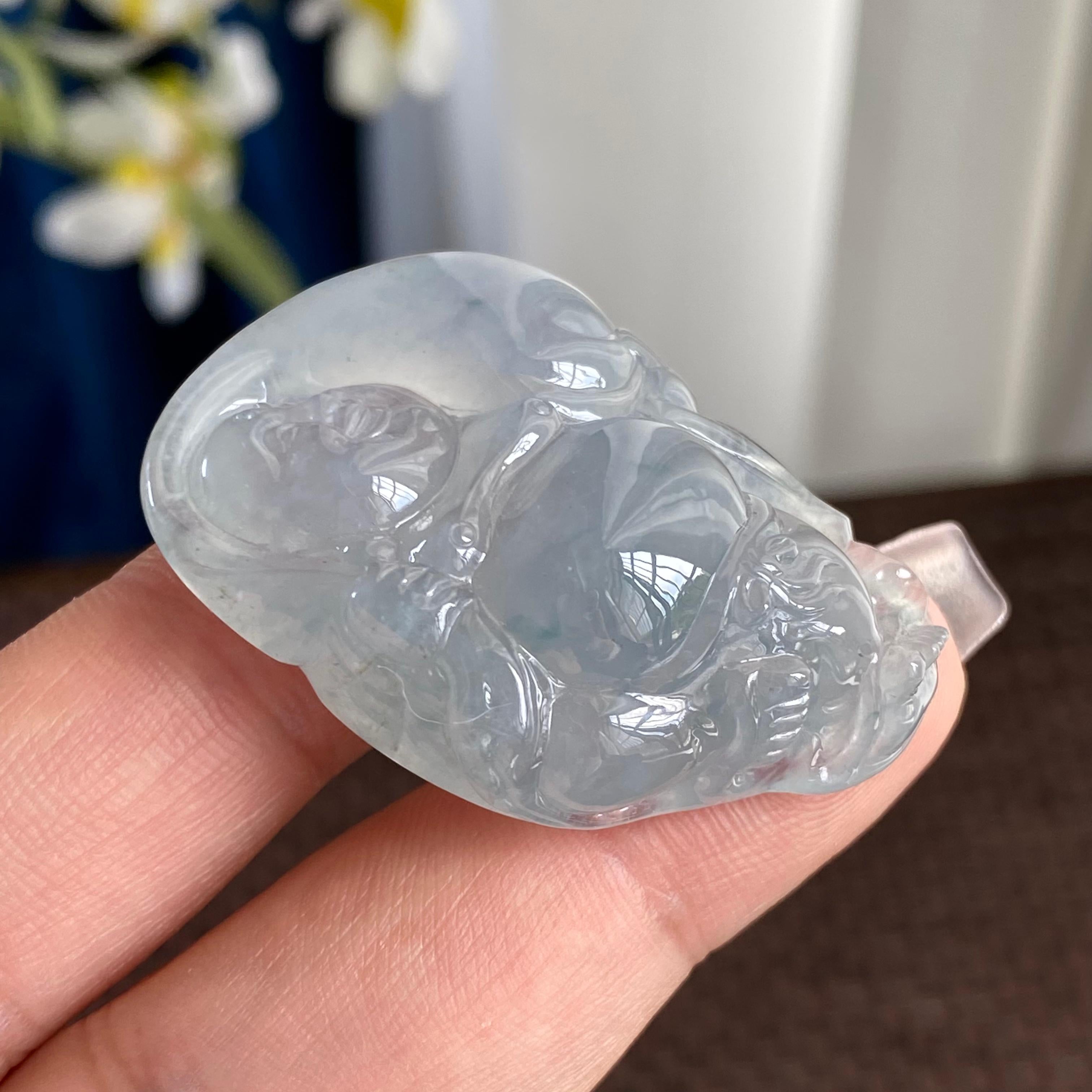 糯冰种白月光佛公吊坠（yc293139）