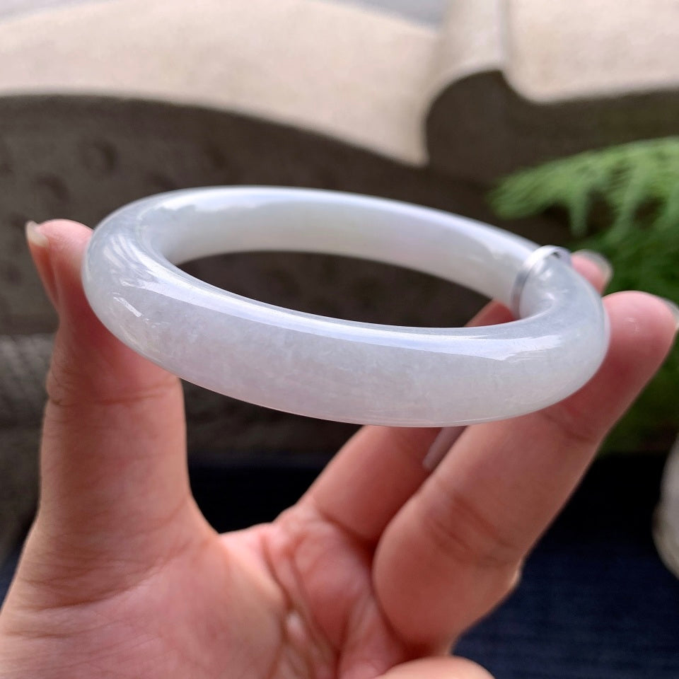细糯种无色圆条手镯（56.7mm）（yc096598）