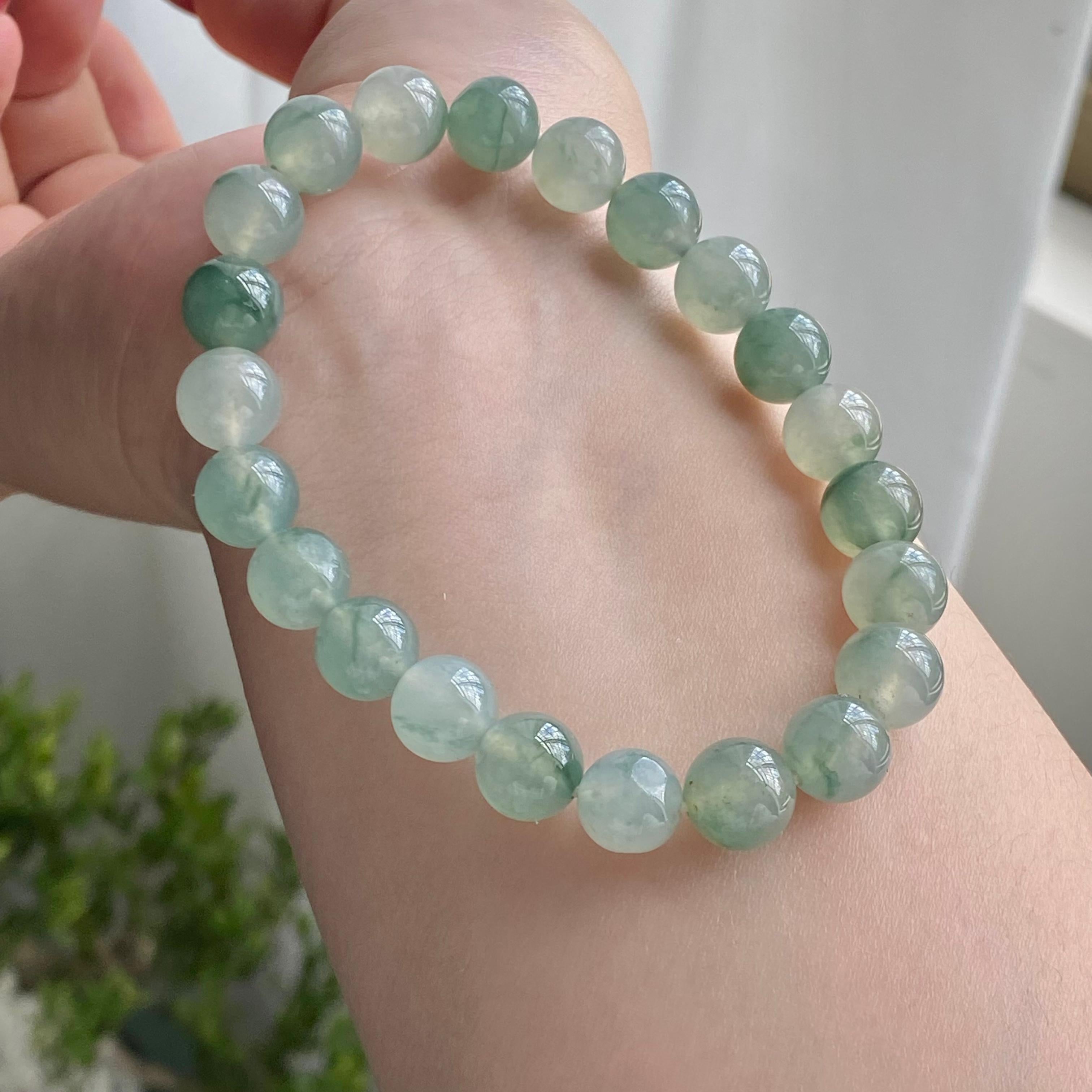 冰种飘花单圈手串（22颗）（yc213868）