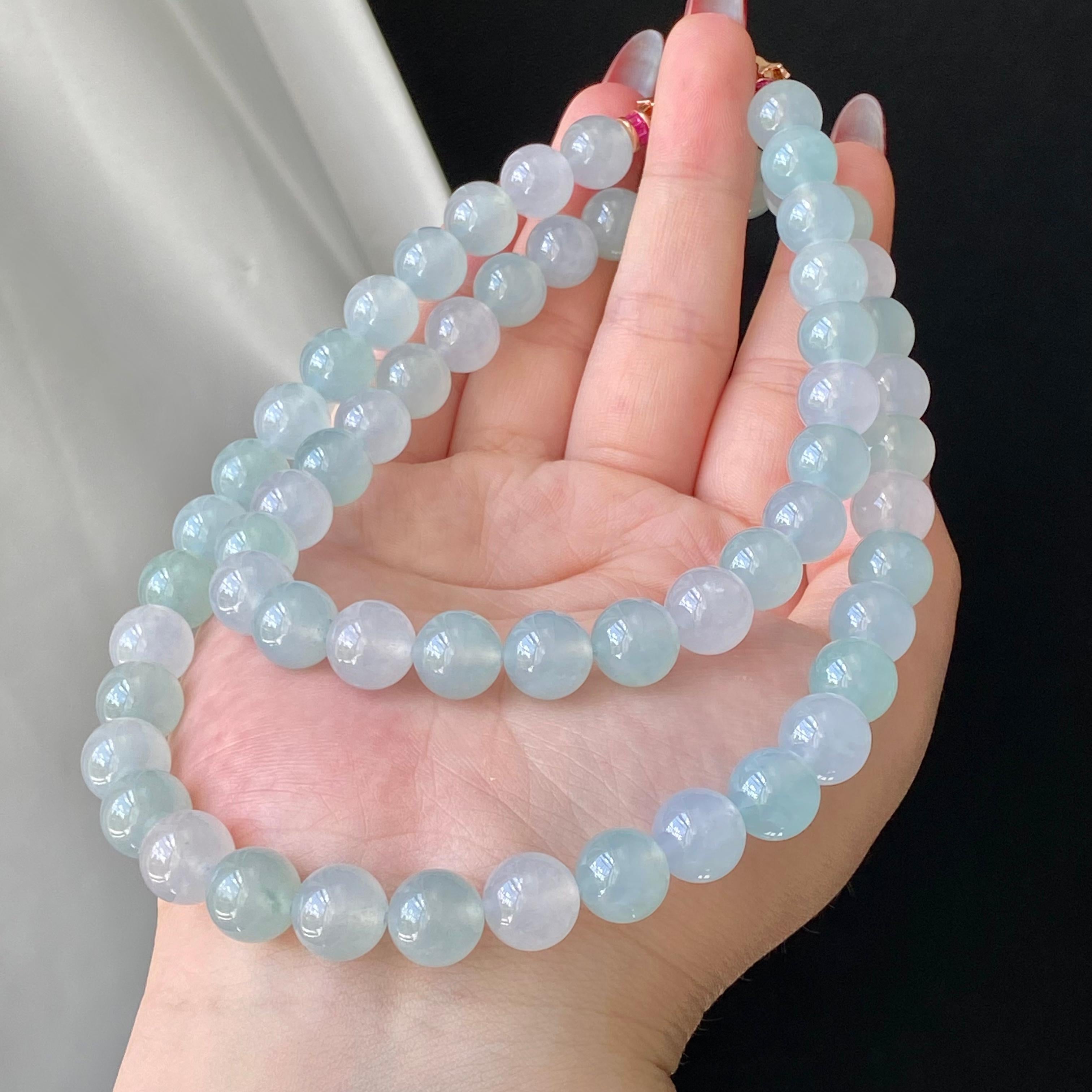 冰种双彩珠链（60颗）（yc213892）