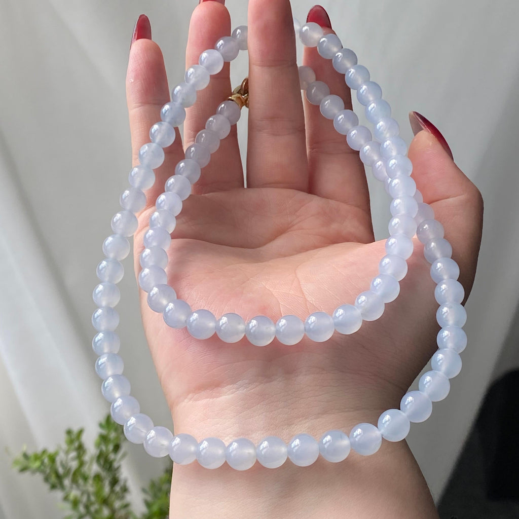 冰种蓝紫底珠链（84颗）（yc213178）